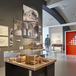 Installatiebeeld 'Balkrishna Doshi: Architecture for the People' in Vitra Design Museum © Norbert Miguletz